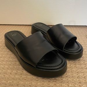Black platform sandals